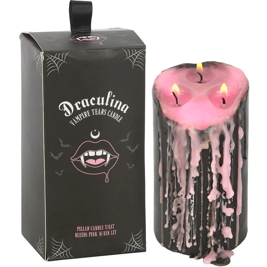 Large Pink Vampire Tears Pillar Candle - Image 3