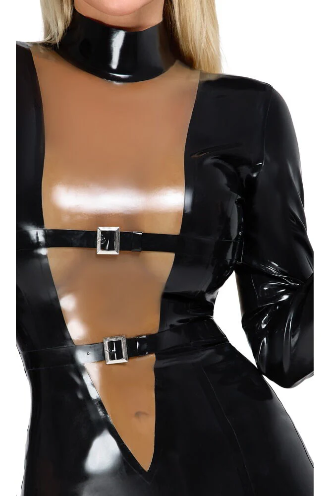 Late-X Long Sleeve Latex Dress - Image 6