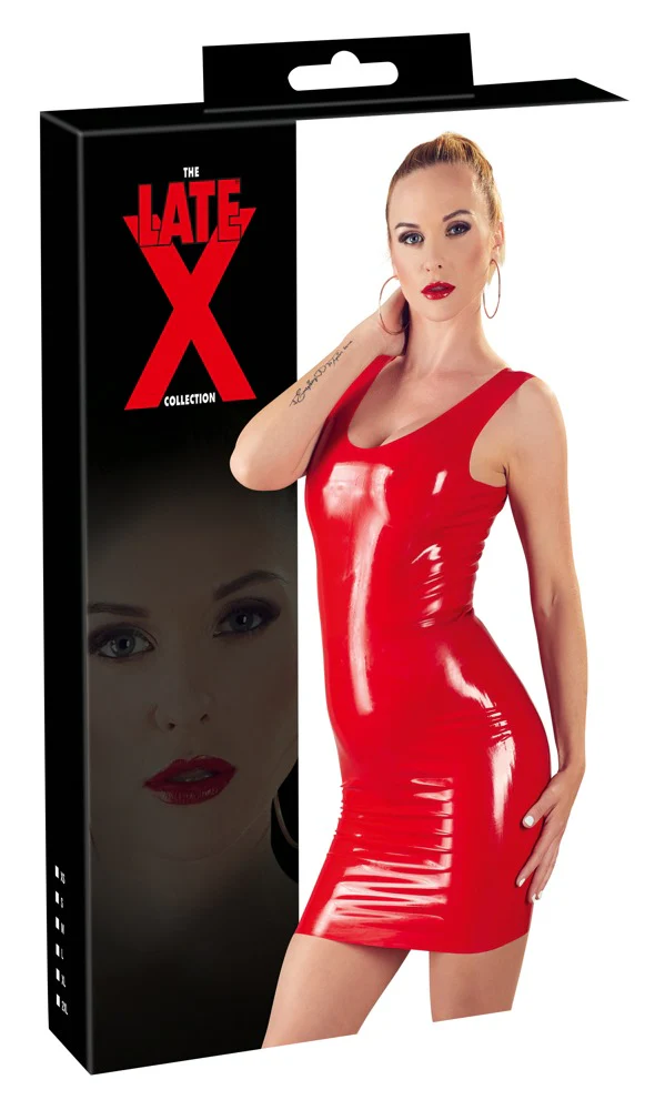LATE-X Red Latex Dress - Image 6