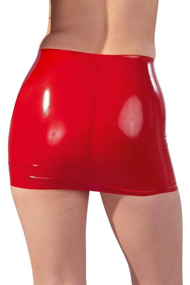 LATE-X Red Latex Mini Skirt - Image 2