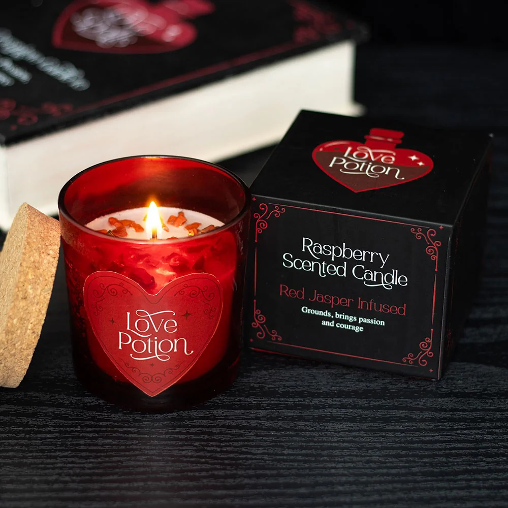 Love Potion Raspberry Crystal Chip Candle - Image 3