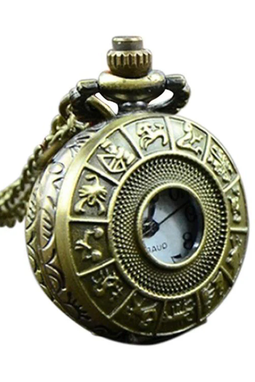 Miniature Zodiac Steampunk Pocket Watch Necklace