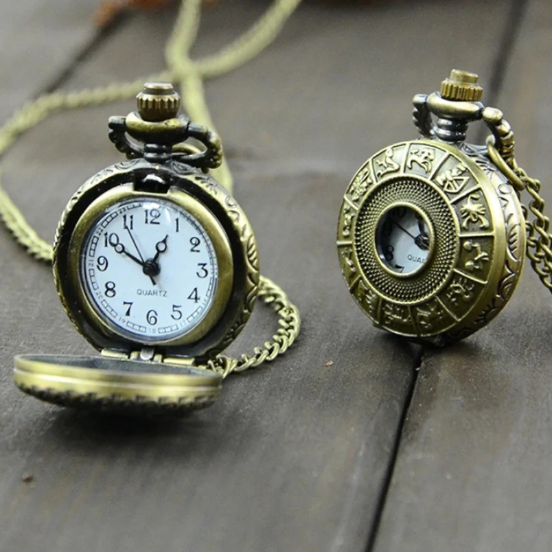 Miniature Zodiac Steampunk Pocket Watch Necklace - Image 3