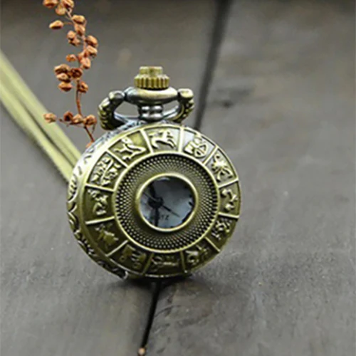 Miniature Zodiac Steampunk Pocket Watch Necklace - Image 4