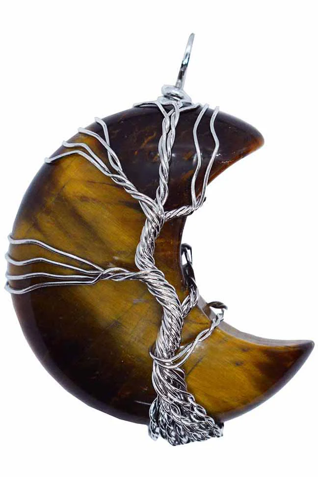 Moon Pendant Tiger Eye