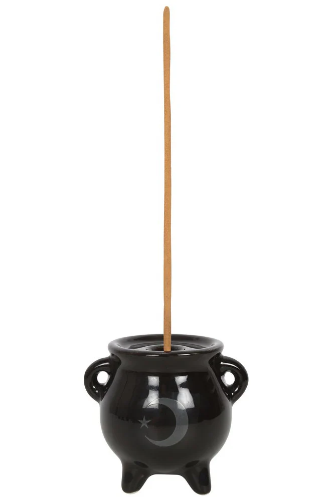 Mystical Moon Cauldron Ceramic Incense Holder - Image 3