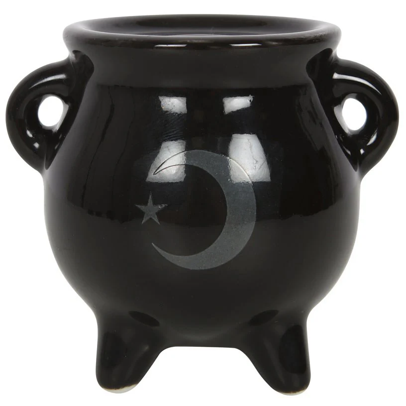 Mystical Moon Cauldron Ceramic Incense Holder - Image 6