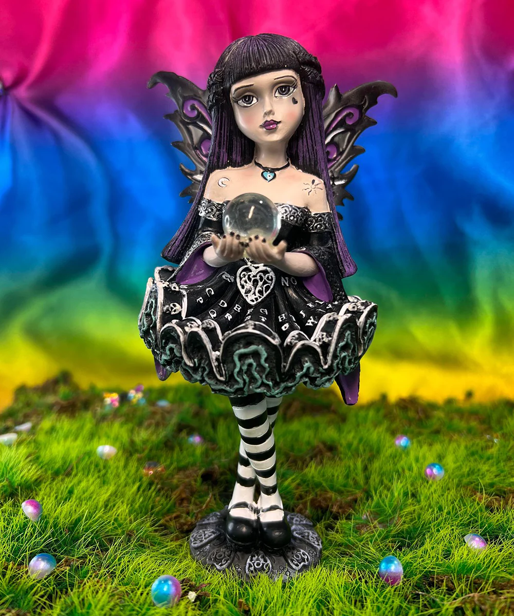 Mystique Little Shadows Fairy Figurine with Crystal Ball - Image 2