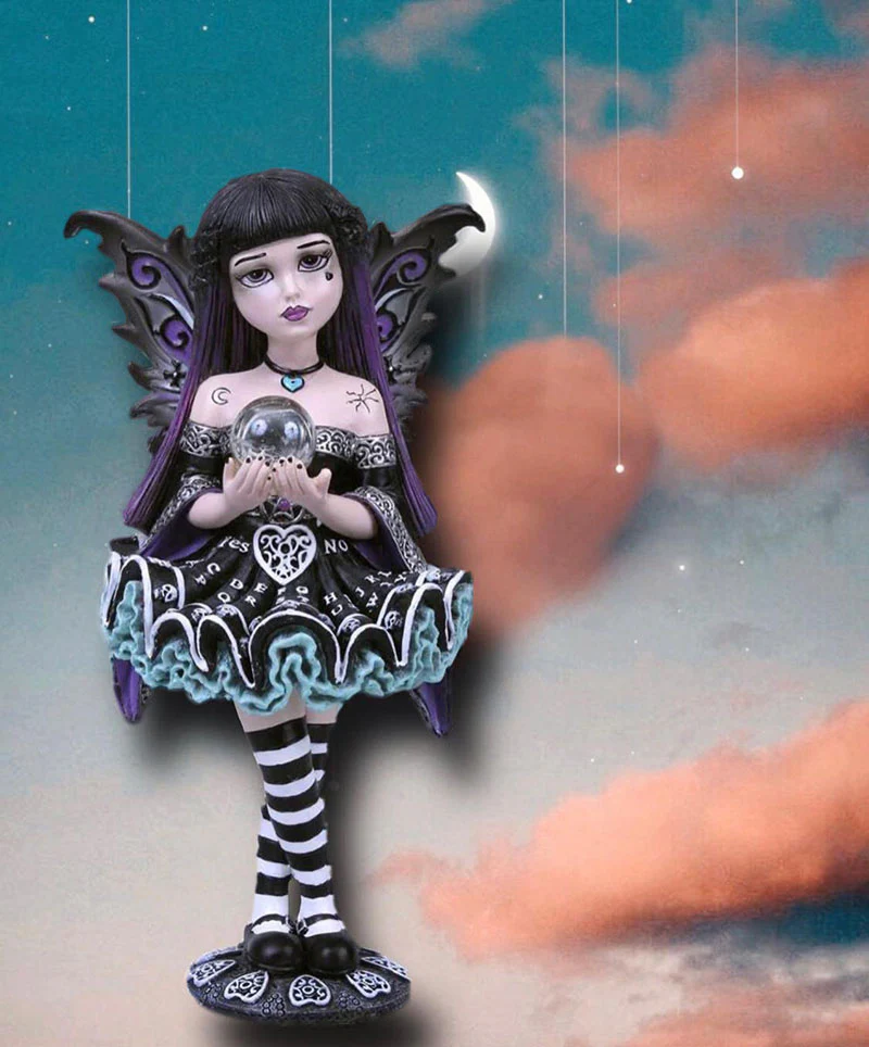 Mystique Little Shadows Fairy Figurine with Crystal Ball - Image 4