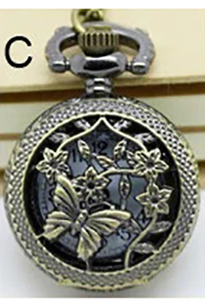 Necklace Steampunk Pocket Watch with Butterfly PW-C