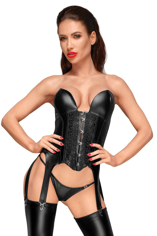 Noir Handmade Corsage with Suspender Straps (XL) - Image 4