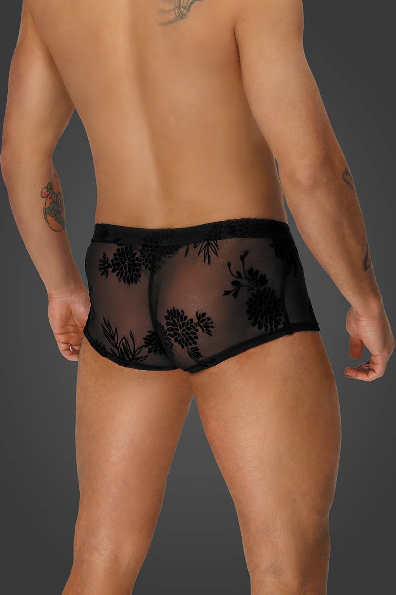 Noir Handmade Flock Embroidery Shorts - Image 2