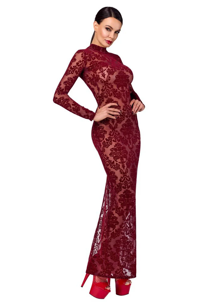 Noir Handmade Kink Royal Burgundy Dress - Image 2