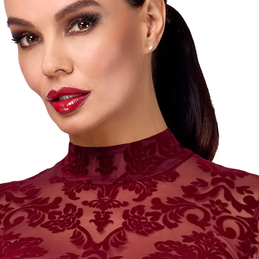 Noir Handmade Kink Royal Burgundy Dress - Image 5