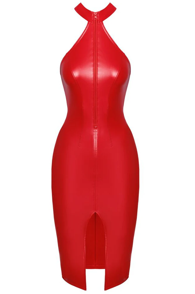 Noir Handmade Long Red Dress - Image 6