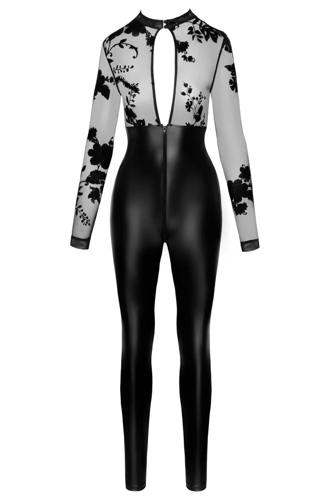 Noir Handmade Powerwetlook and Tulle Jumpsuit - Image 8