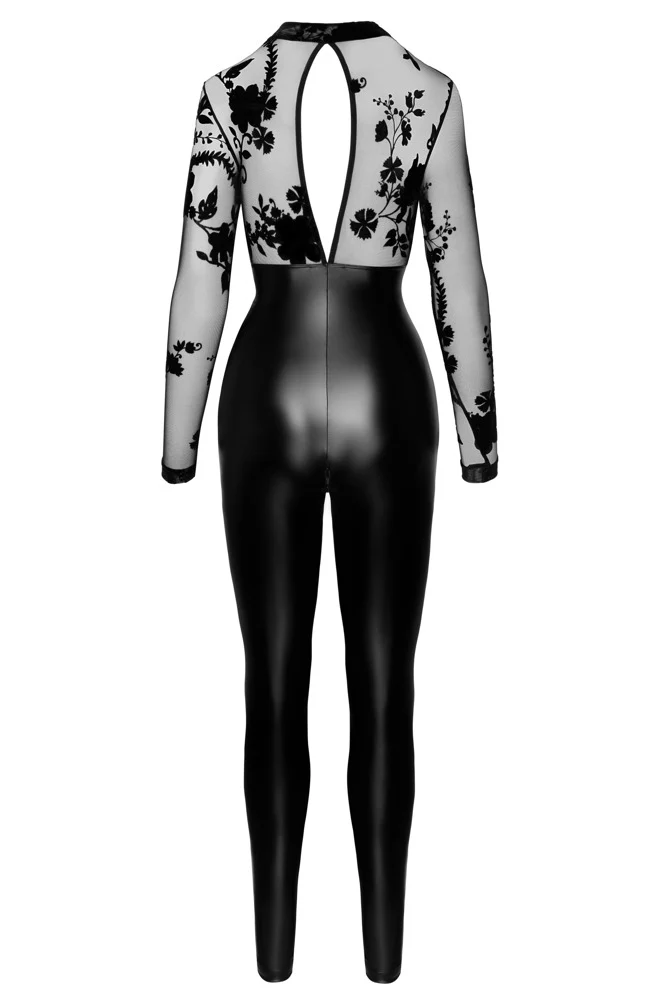 Noir Handmade Powerwetlook and Tulle Jumpsuit - Image 9
