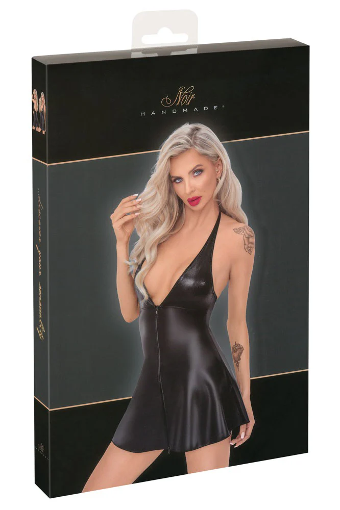 Noir Handmade Short Wetlook Dress - Image 9
