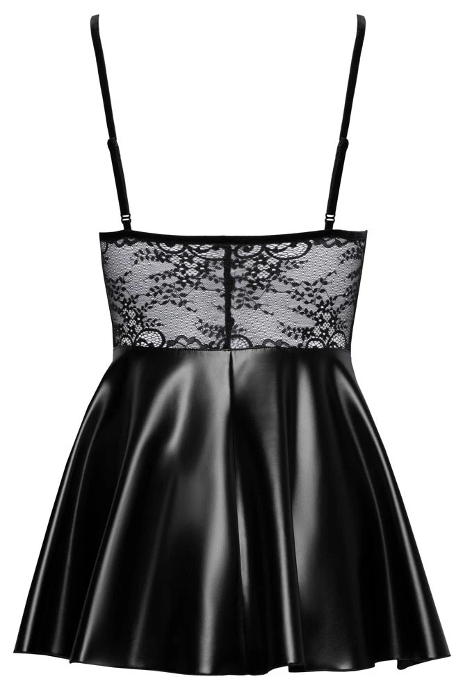 Noir Handmade Wetlook and Lace Dress - Image 7