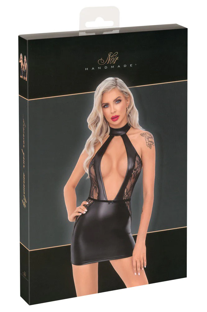 Noir Handmade Wetlook Lace Party Dress (XL) - Image 8