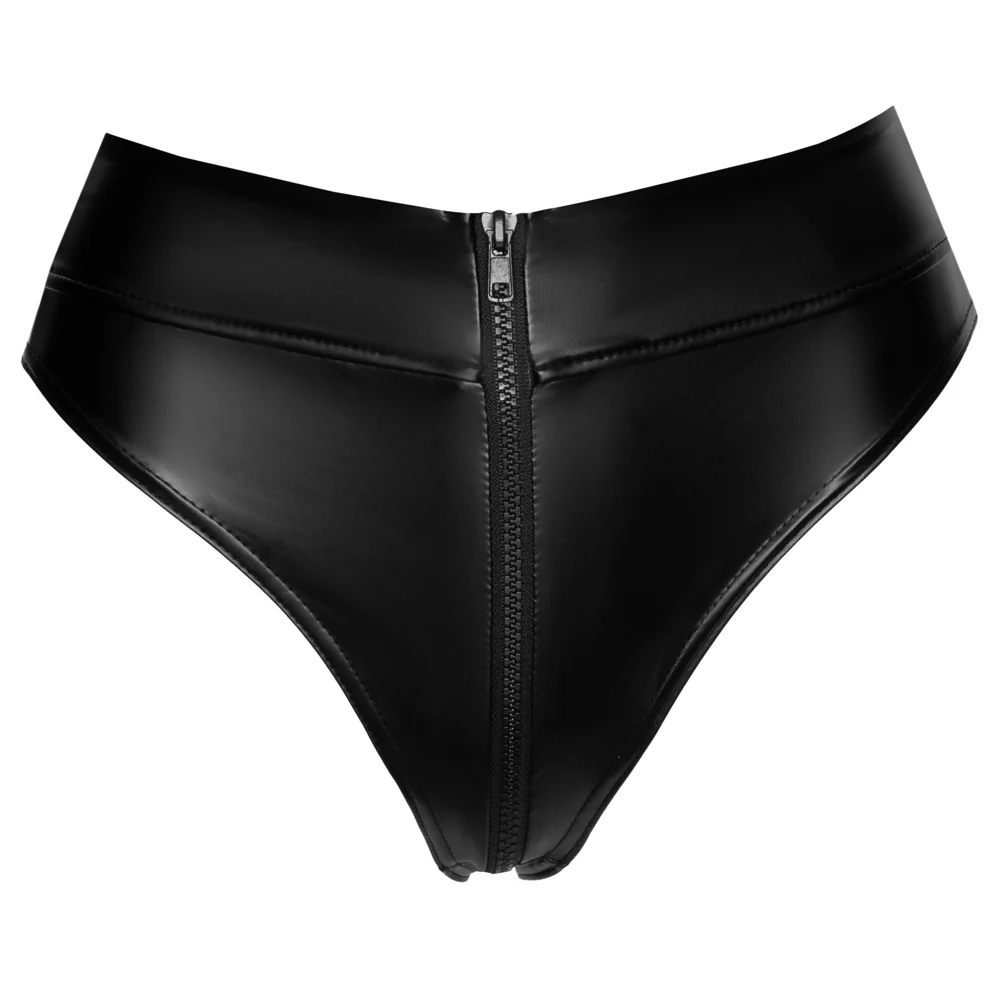 Noir Handmade Wetlook Zip Briefs - Image 6