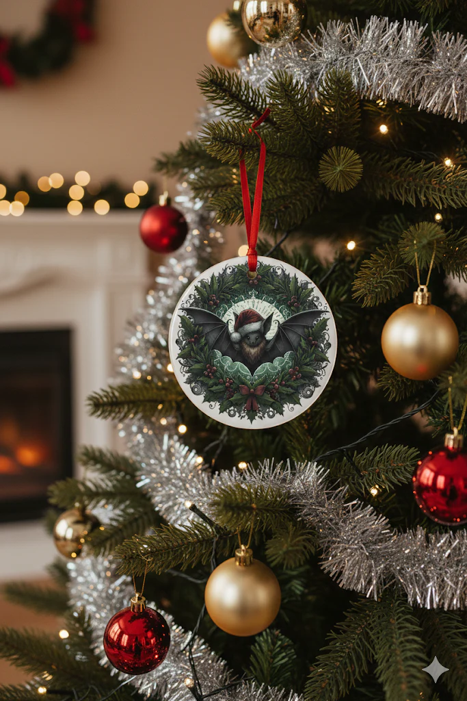 Oakhart Bat Wreath Christmas Ornament - Image 3