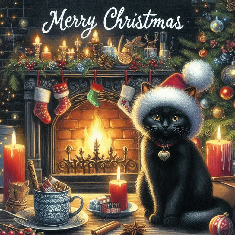 Oakhart Purr-fectly Wonderful Christmas Card - Image 2