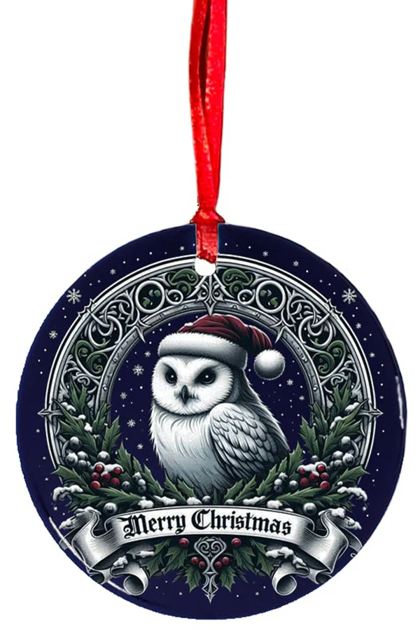 Oakhart Santa Owl 2 Christmas Ornament