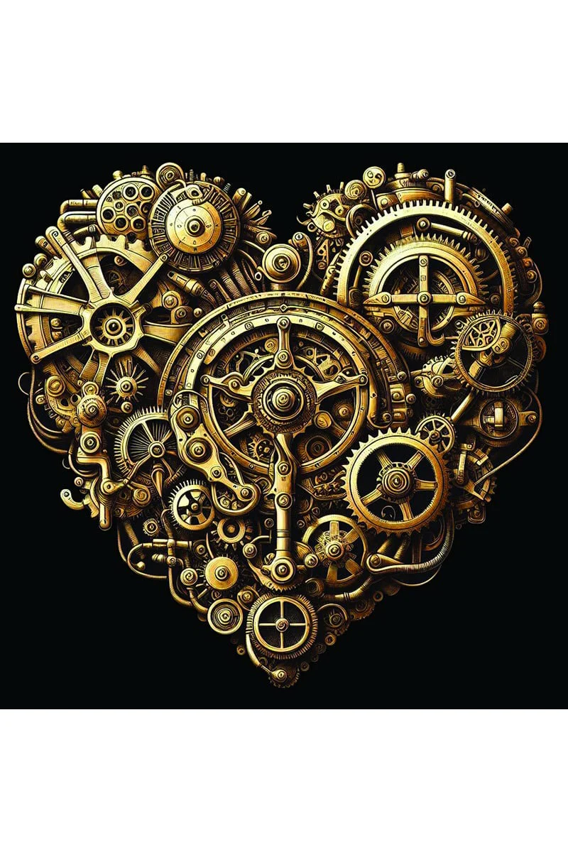 Oakhart Steampunk Heart Valentine Card