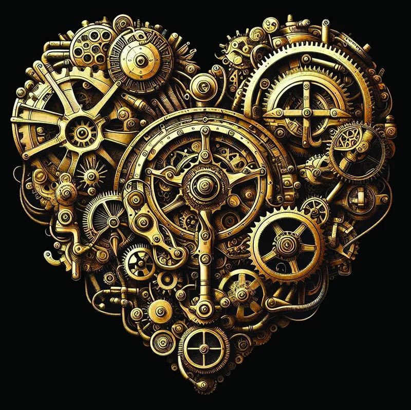 Oakhart Steampunk Heart Valentine Card - Image 2