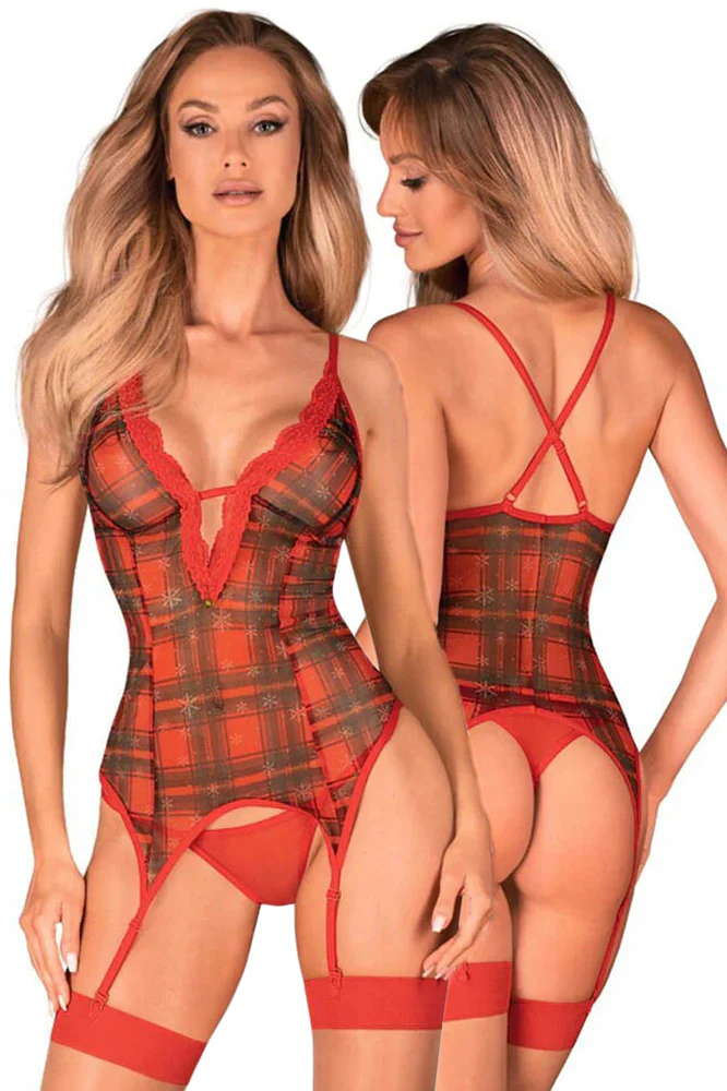 Obsessive Jollymore Christmas Lingerie Set