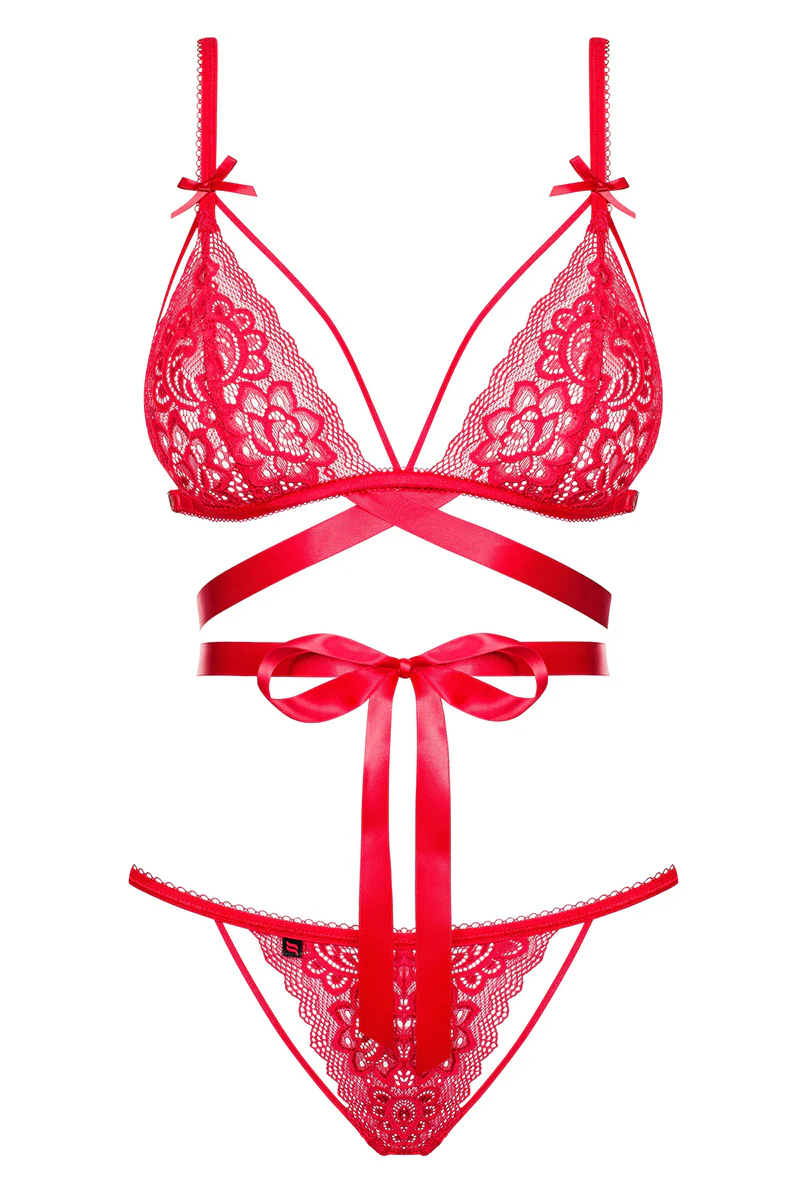 Obsessive Lovlea Red Lingerie Set (L/XL) - Image 3