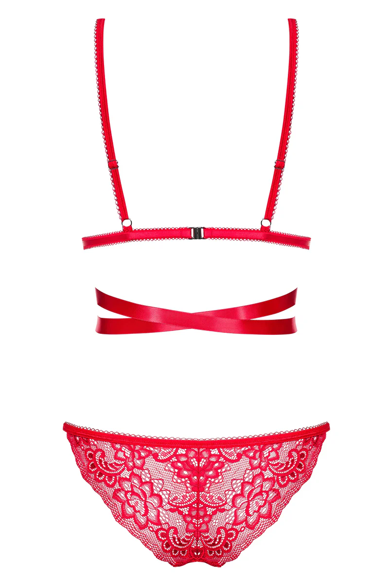 Obsessive Lovlea Red Lingerie Set (L/XL) - Image 4