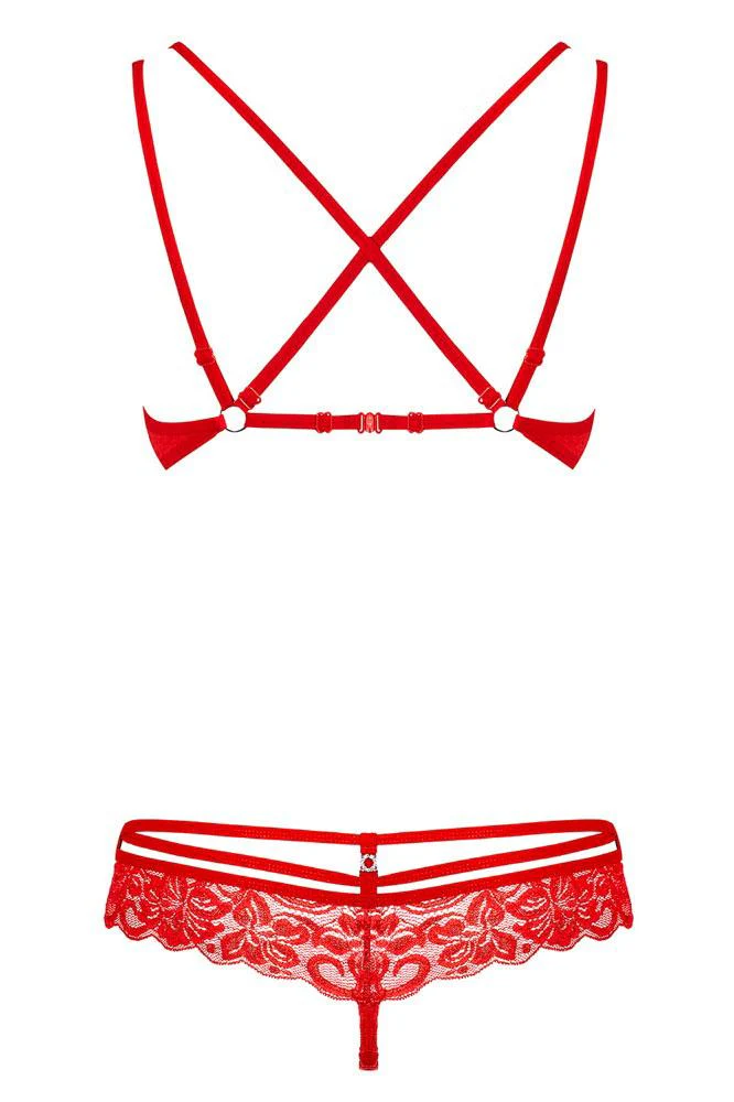 Obsessive Red Bra and Thong Set - Image 7