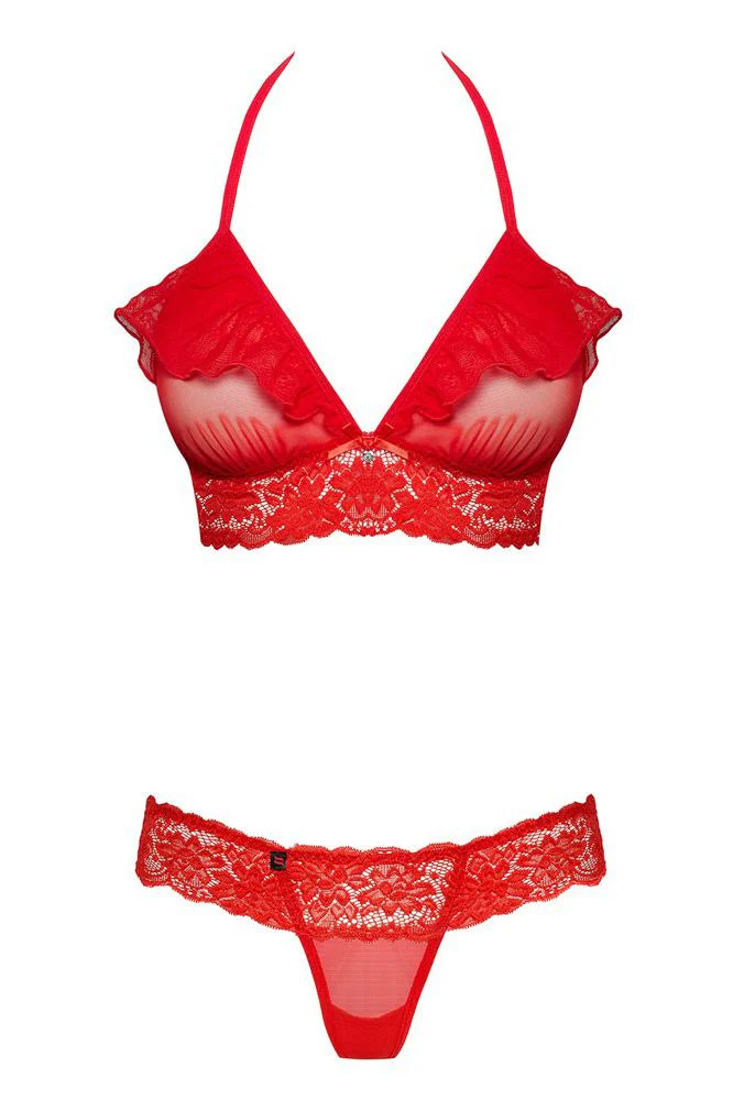 Obsessive Red Lingerie Set (S/M) - Image 5
