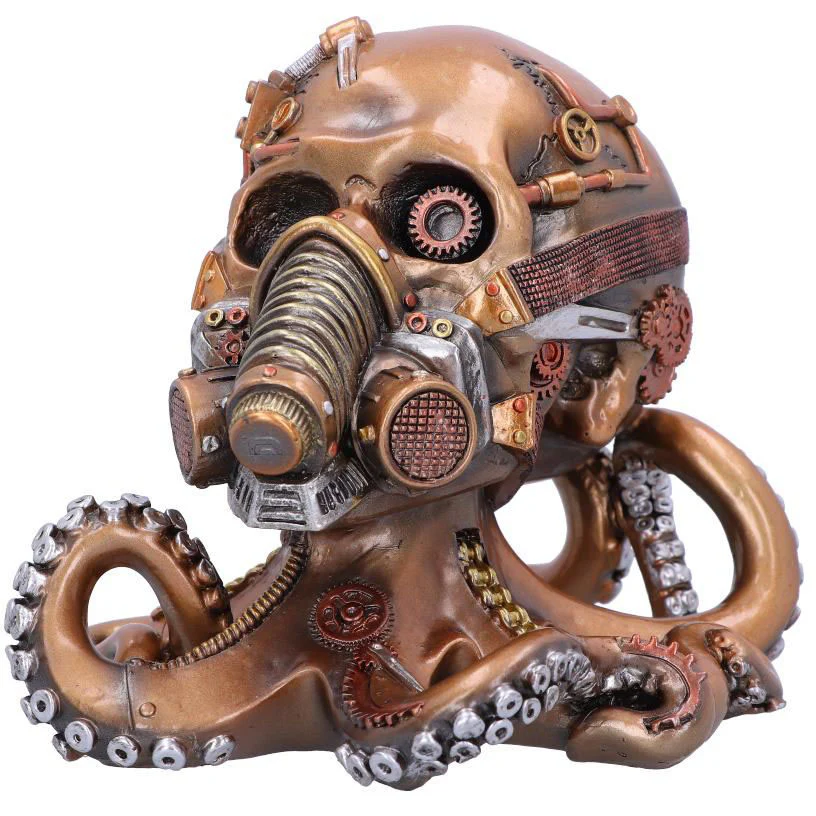 Octo Respiration Bronze Steampunk Skull - Image 7