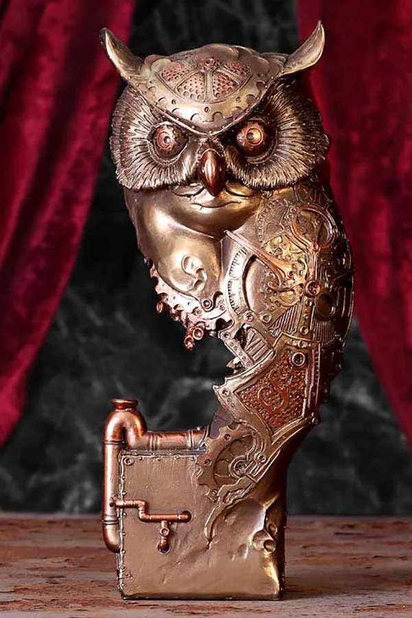 Ohm Owl Steampunk Owl Figurine