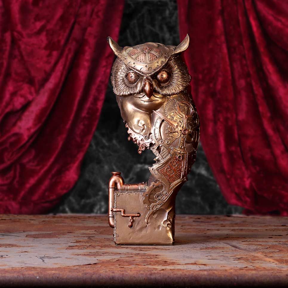 Ohm Owl Steampunk Owl Figurine - Image 9