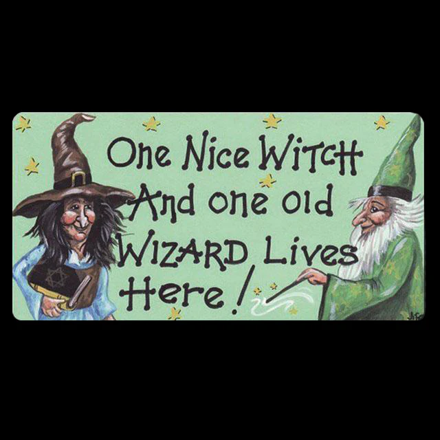 One Nice Witch And One Old Wizard Live Here Smiley Fridge Magnet - Image 4