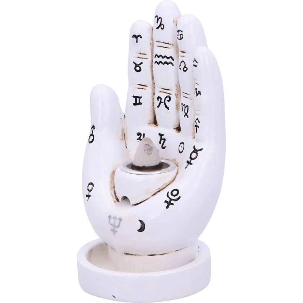 Palmistry Backflow Incense Burner White - Image 9