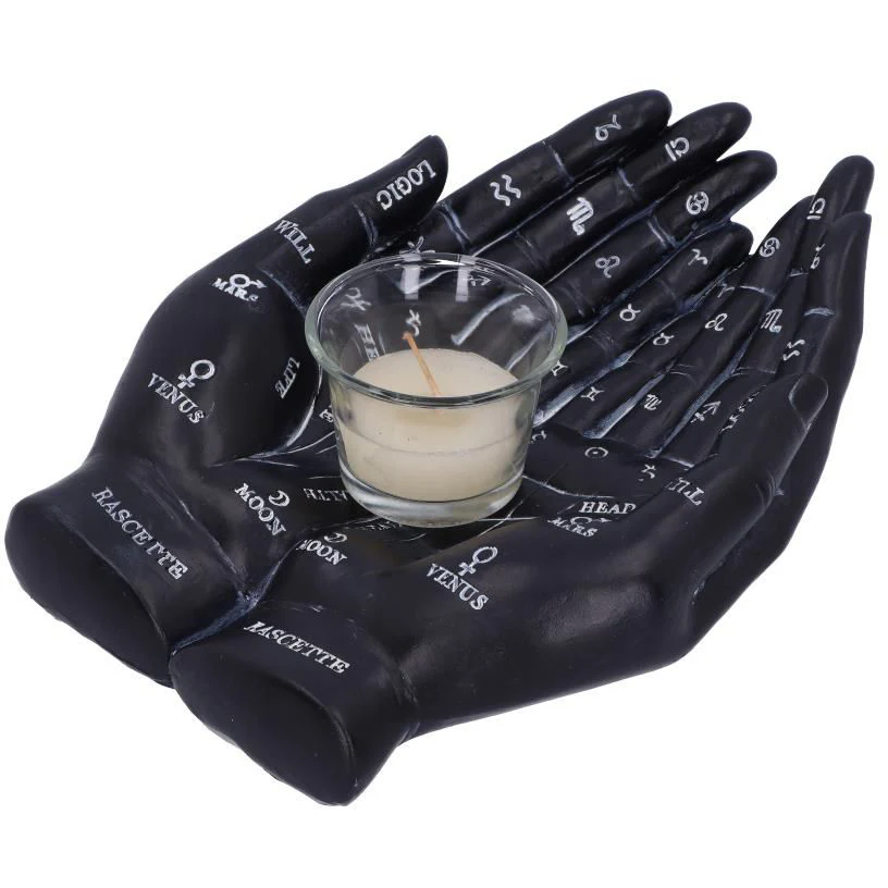 Palmists Guide Black Tealight Holder - Image 3