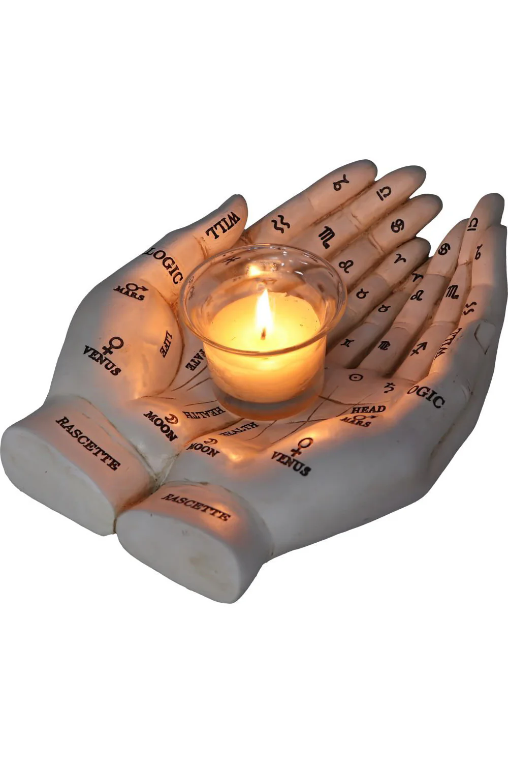 Palmists Guide White Tealight Holder