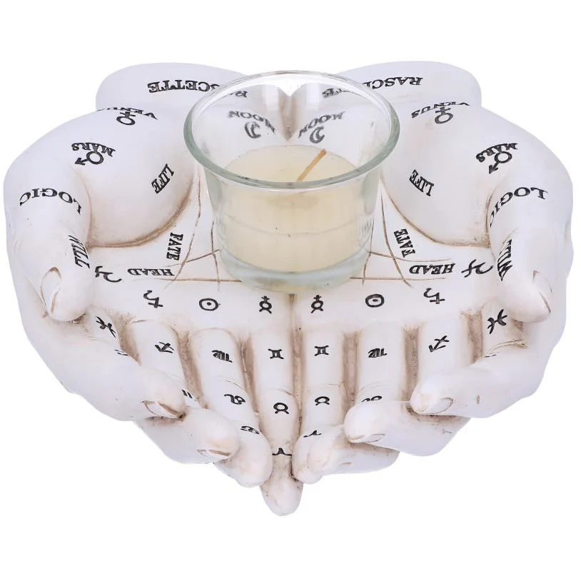 Palmists Guide White Tealight Holder - Image 4