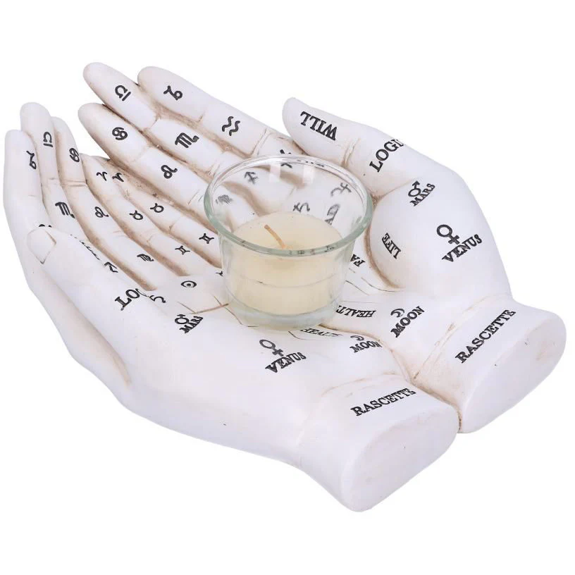 Palmists Guide White Tealight Holder - Image 6