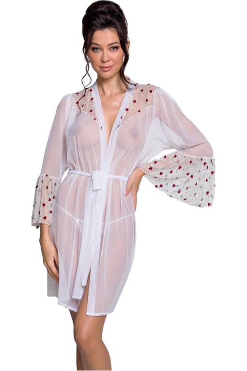 Passion Lovelia Penignoir Dressing Gown White (2XL/3XL) - Image 2