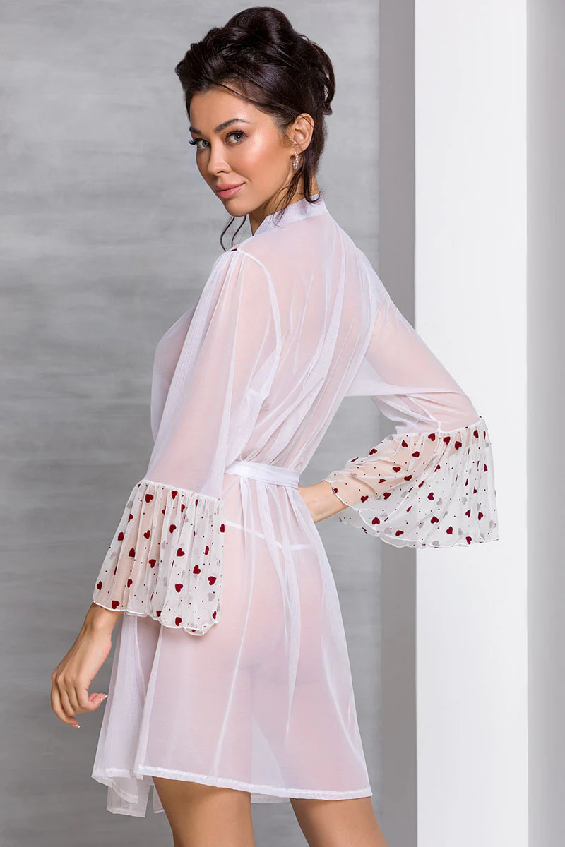 Passion Lovelia Penignoir Dressing Gown White (2XL/3XL) - Image 4