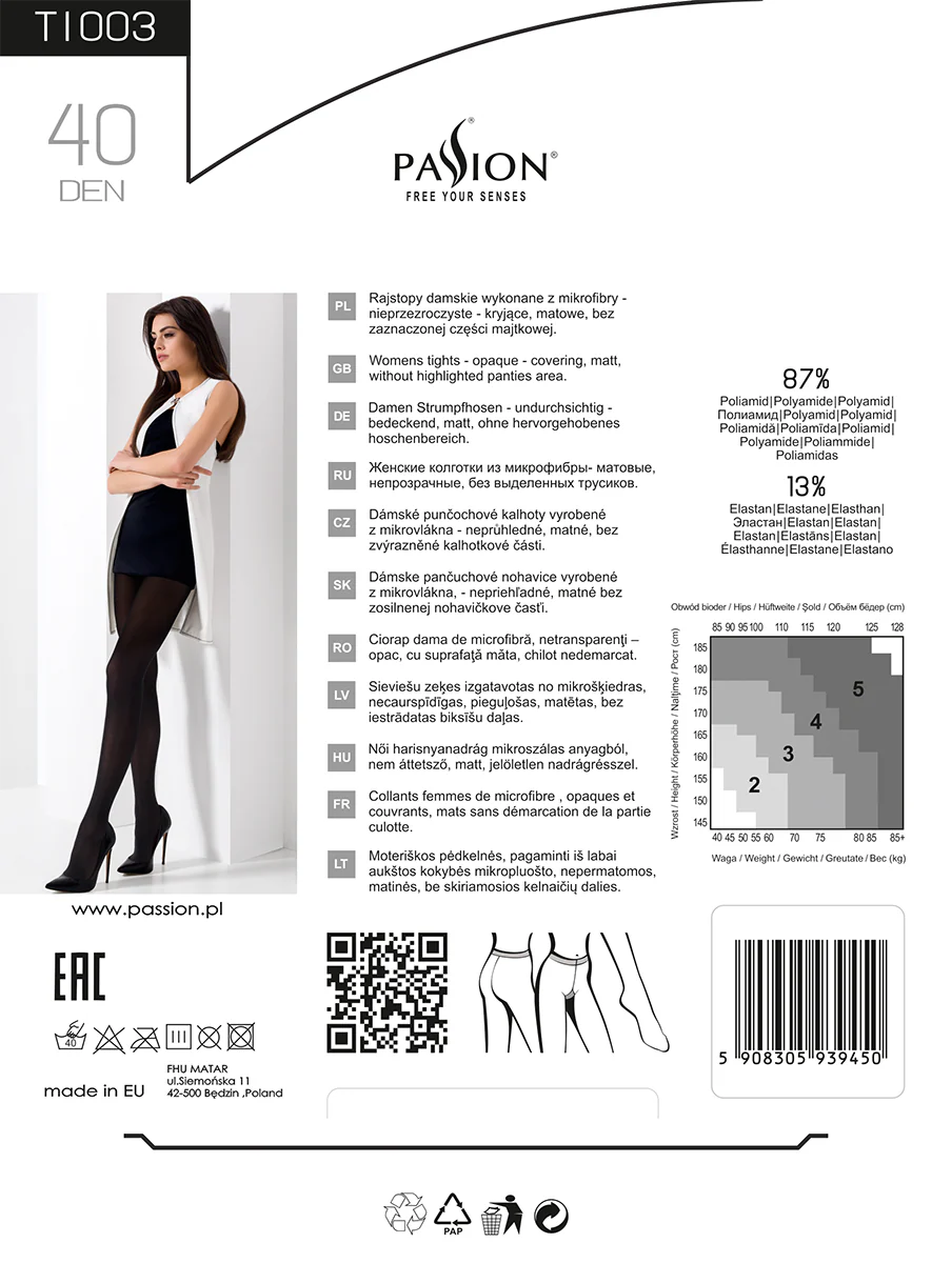 Passion Roso Red Tights TI003 (S, M) - Image 4