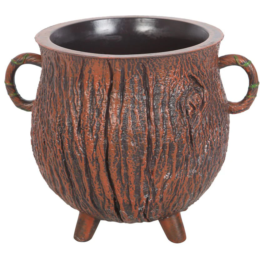 Pentagram Bark Effect Cauldron Plant Pot - Image 3