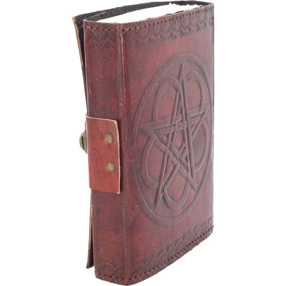 Pentagram Leather Embossed Journal with Lock - Image 3