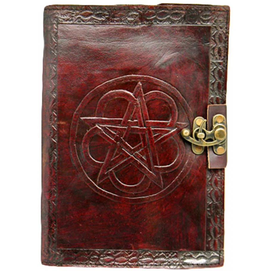 Pentagram Leather Embossed Journal with Lock - Image 7